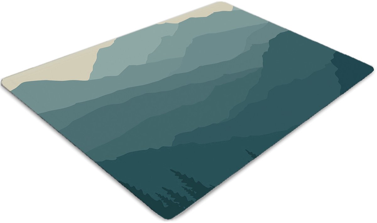 Tulup Vloerbeschermer - Woud Bureaustoelmat - 100 x 70 cm - Blauw Bureau Stoel Mat - Bureaustoel Vloerbeschermer - Vloerbeschermer Harde Vloer - Computer Stoel Mat - Werkplekdecoraties