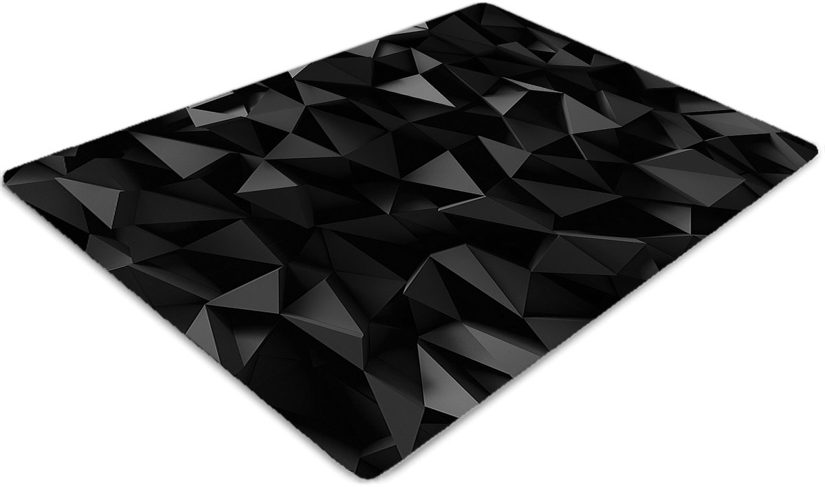 Tulup Vloerbeschermer - Zwarte Abstractie Vloerbeschermer Bureaustoel - 100 x 70 cm - Zwart Bureaustoel Vloerbeschermer - Bureau Stoel Mat - Vloerbeschermer Groot - Stoel Mat - Kantoordecoraties