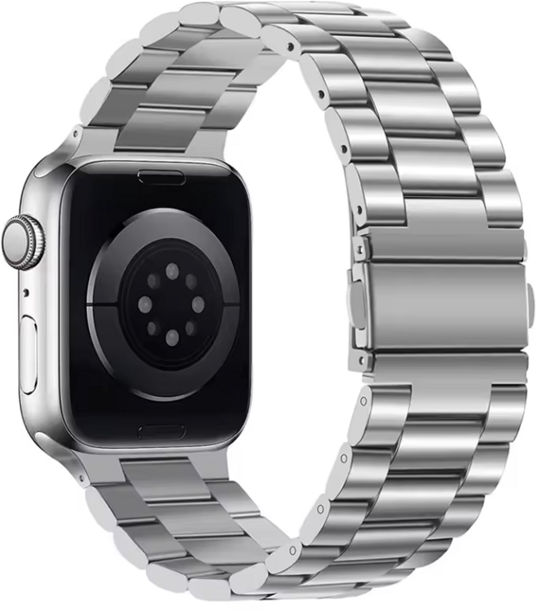 RVS bandje Geschikt voor Apple Watch - 38MM - Smartwatchband - Vlindergesp - Hip bandje voor jouw Apple Watch - Zilverkleurig - CHPN