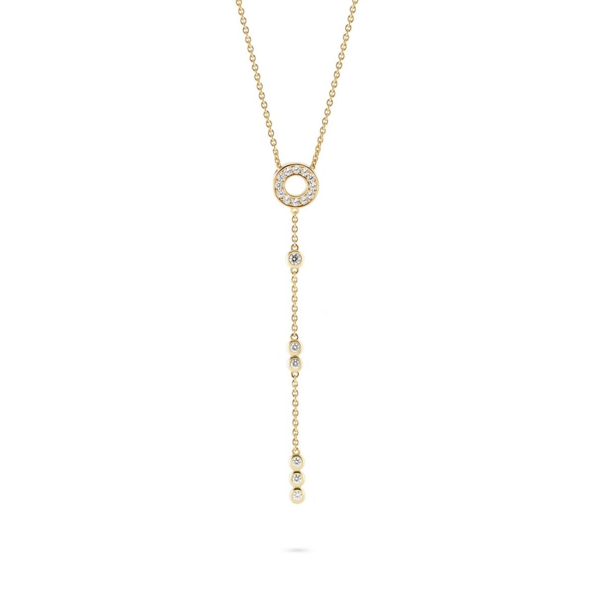 Jette - 89207970 - Ketting - Dames - 925 Zilver - geel verguld gepolijst met Zirkonia - 42cm