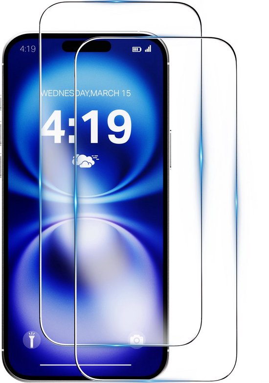 Screenprotector - 2 stuks - Geschikt voor iPhone 16 Tempered Glass - Extra Sterk – beschermglas