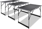 vidaXL Table à papier peint - Pliable - Réglable en hauteur - 30 kg - 3 pièces