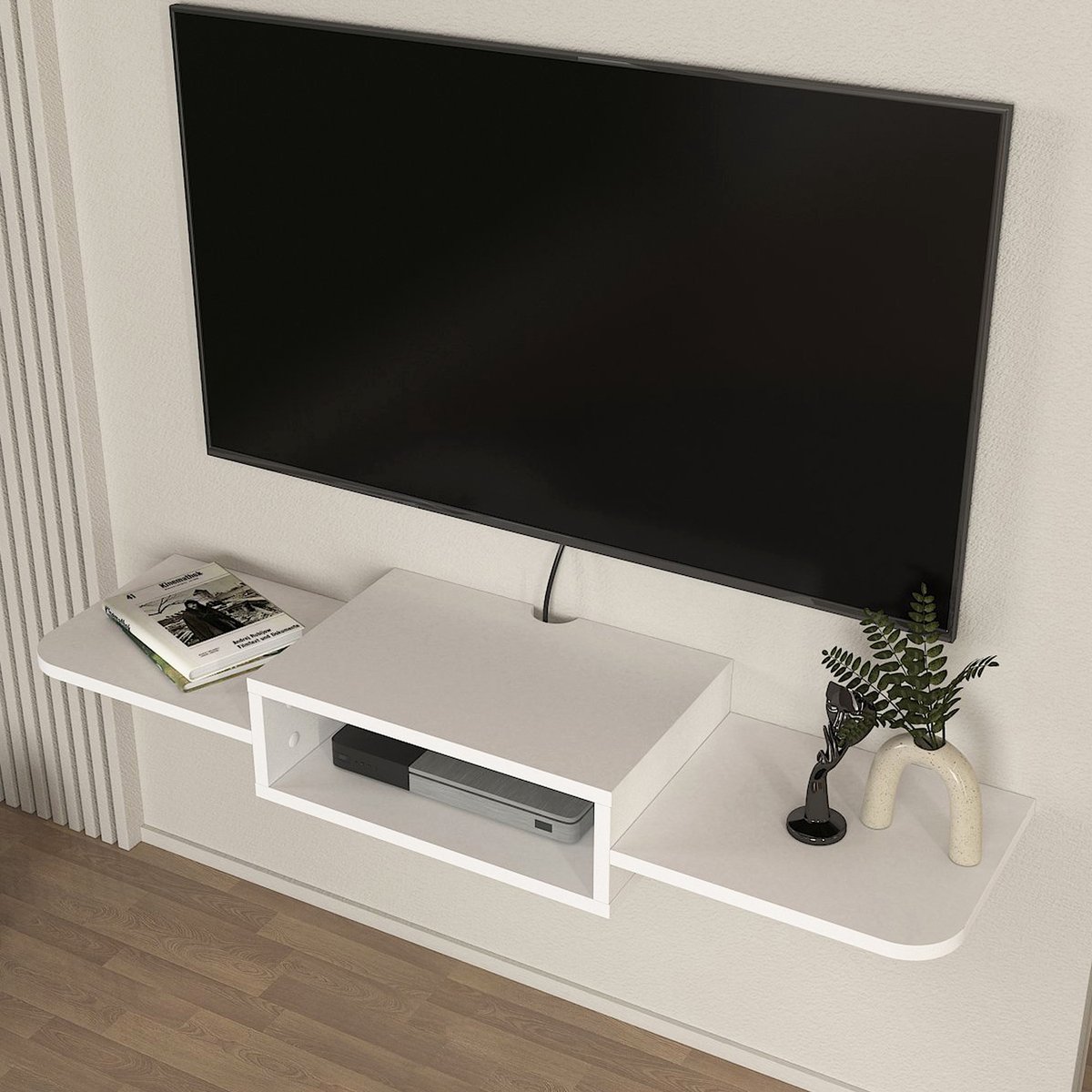 TV-meubel Tar zwevend 115x30x16 cm wit [en.casa]