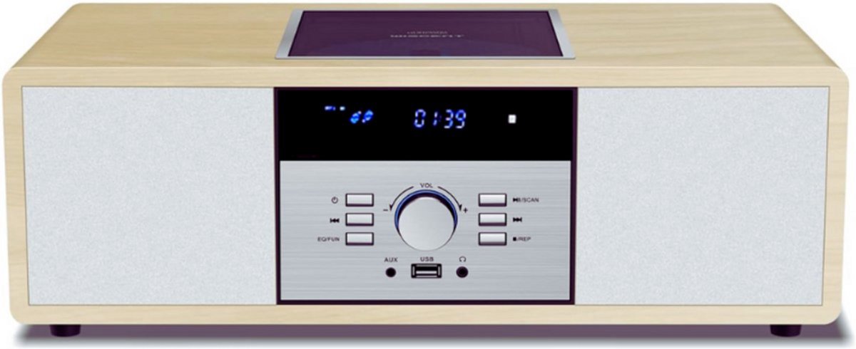 Thuys – Vintage Bluetooth Stereo – Installatie – Compact Hifi Muzieksysteem – Van Hout Met CD-speler, FM-Radio, AUX & USB