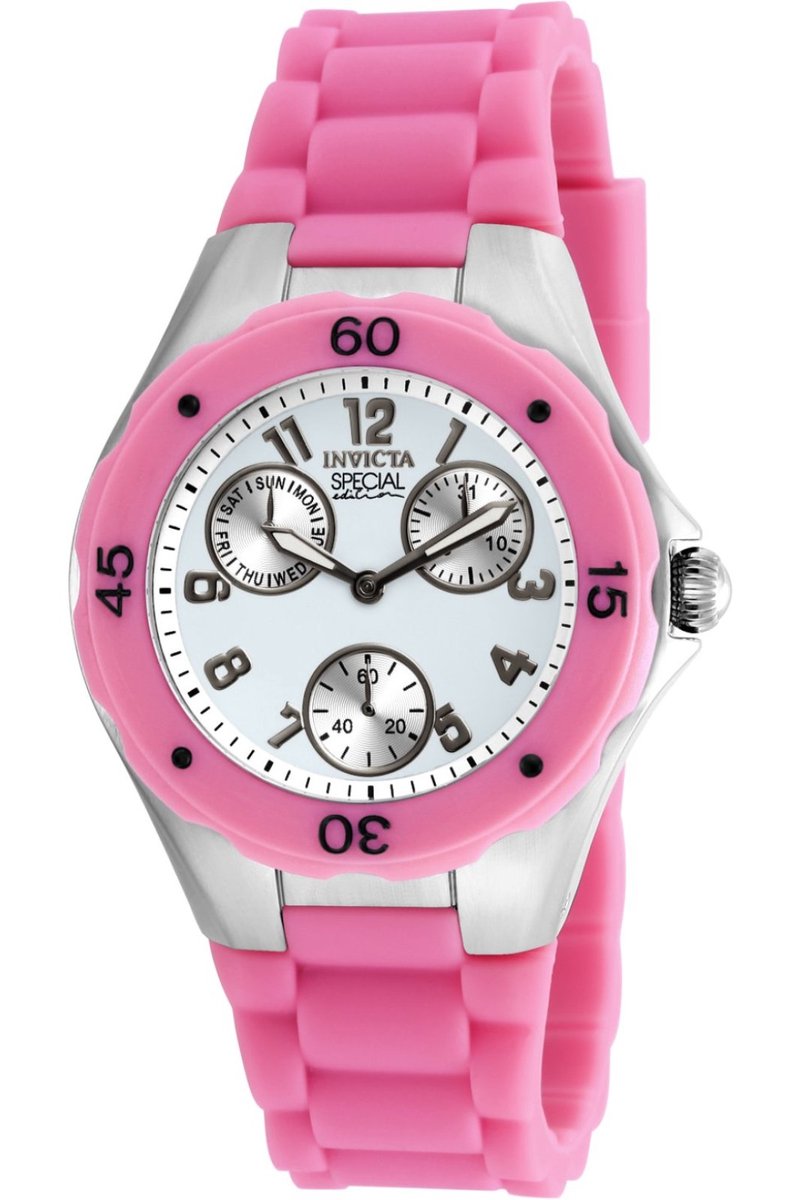 Invicta Angel 18791 Dames Horloge - Waterdicht - Analoog - Quartz Uurwerk - Roestvrij Staal met witte Wijzerplaat - 38mm