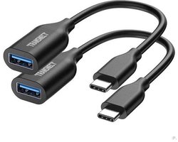 TRANSNECT ® - 2x - USB C naar USB A - USB A naar USB C Kabel - USB 3.1 Adapter- 10Gbps - Zwart