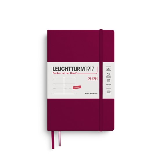 Leuchtturm1917 - Weekly Planner - B6+ - 12 maanden - 2026 - Hardcover - Port Red
