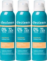Deoleen Intense Protect Spray -72 uur effectief - 0% parfum & 0% alcohol - Dermatologisch getest - Voordeelverpakking - 3x 150ml