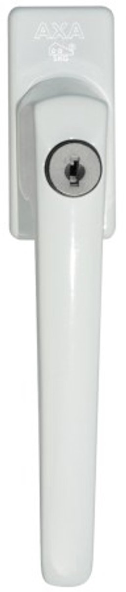 AXA Veiligheids raamsluiting L - Draai-kiep raamkruk - met Cilinder SKG2- Aluminium wit - Afsluitbaar - 7x32 mm