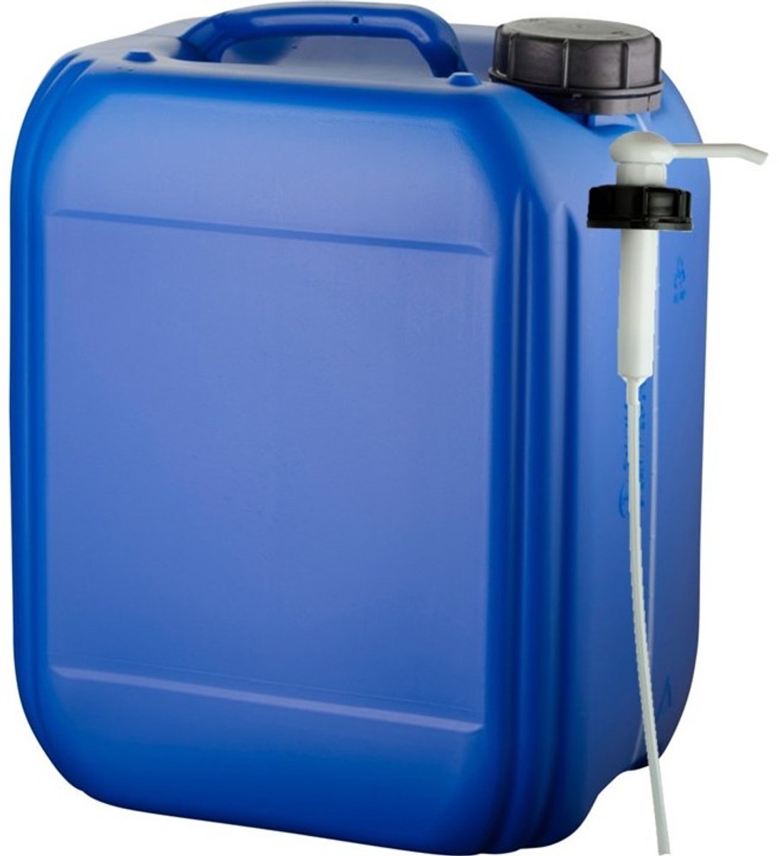 Jerrycan 5 liter blauw met zichtstreep | met pomp | geschikt voor water | UN gekeurd | benzine | handig stapelbaar | food grade | inclusief dop | totaal te legen | noodpakket