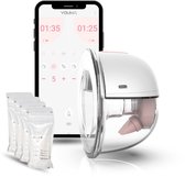 Youha Elektrische Enkele Draadloze Borstkolf Gen 2 - Met app - BPA-vrij - Maat: 22mm & 24mm - Inclusief E-book - Handsfree & Draagbaar - Inclusief 50 bewaarzakjes voor moedermelk