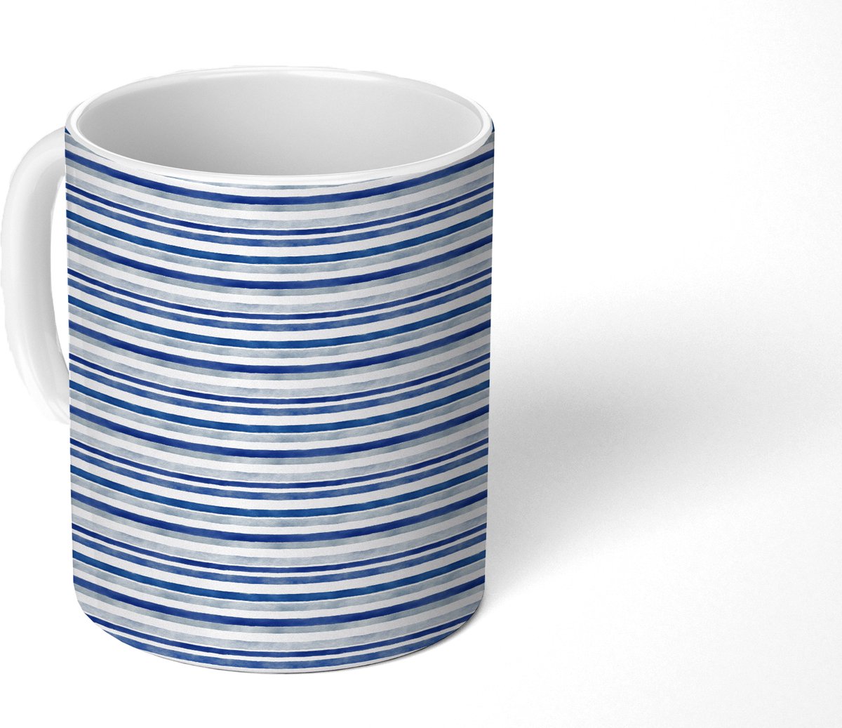 Mok - Koffiemok - Frans - Citroen - Strepen - Blauw - Mokken - 350 ML - Beker - Koffiemokken - Theemok