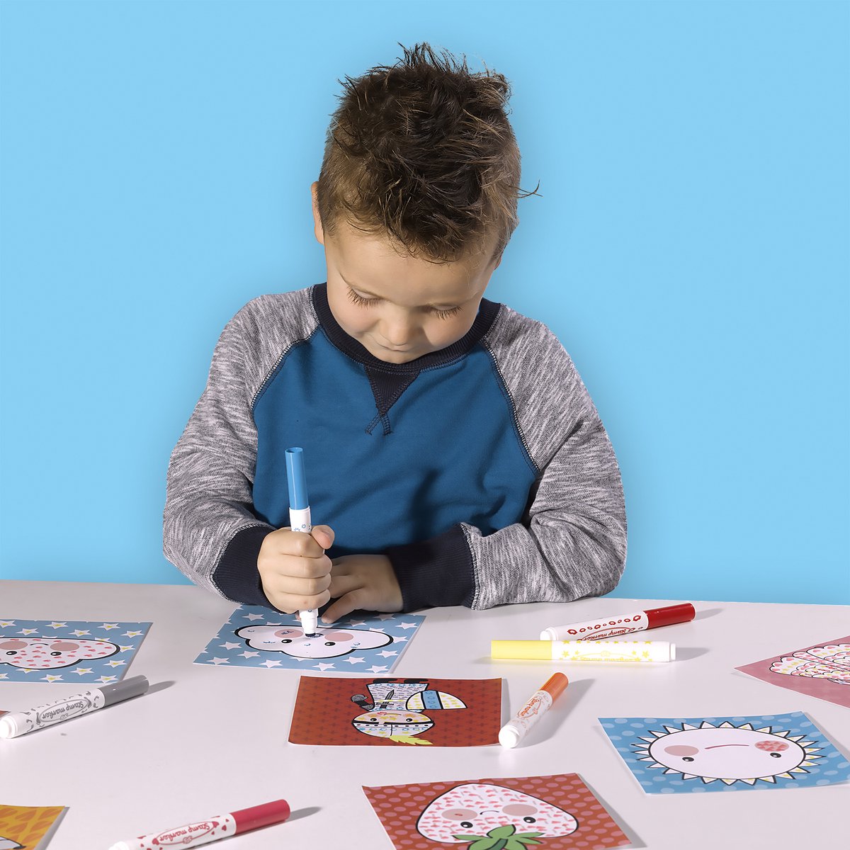 SES Creative - Stempelen met stiften - 6 stempelstiften met 16 stempelvellen — afbeelding 6