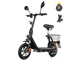 Twofish M5 Pro-E Elektrische Scooter/Brommer - 500W Motor - 48V13Ah Batterij - Max Snelheid 40km/h - Max Bereik 30km - EEC Gecertificeerd - Zwart