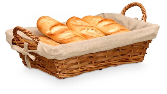 Panier de rangement en osier Kipit - osier tressé - marron - 39 x 24 x 13 cm - corbeille à pain - panier de service