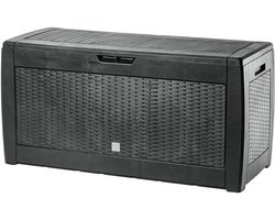 KADAX Tuinkist, 119 x 48 x 60 cm, opbergdoos van kunststof, 310 l tuinkist voor het opbergen van kussens, kinderspeelgoed en zitkussens (310 l, antraciet)
