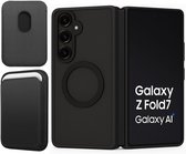 Étui et porte-cartes pour Samsung Galaxy Z Fold 7 - Portefeuille compatible MagSafe - Magnétique - Porte-cartes - Porte-cartes de crédit - Zwart