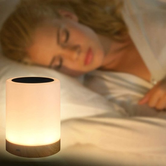 Dussdote Nachtlampje - Draagbaar nachtlampje - LED-bedlamp - Sfeervolle tafellamp - Geschikt voor slaapkamer, woonkamer - USB-oplaadbaar - Met kleurveranderende RVB-sensor van Merkloos — afbeelding 2