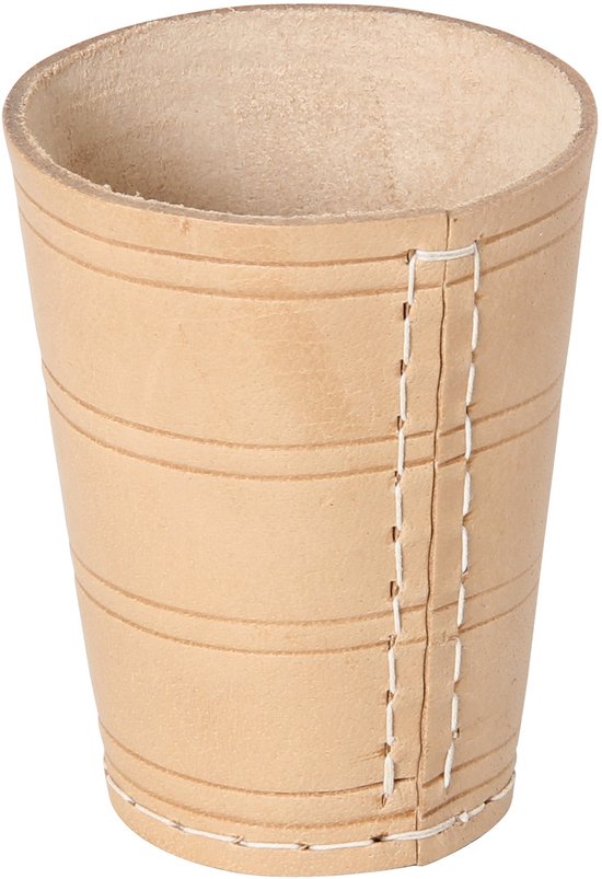 Hot games Dobbelbeker 10 x 8 cm leer bruin