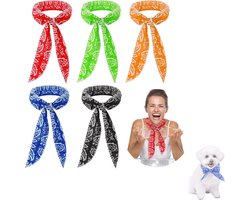 Koelsjaal - 5-pack - ijssjaal - absorberende sjaal - hoofddoek - geschikt voor mannen en vrouwen - wandelen en kamperen - bescherming tegen hitteberoertes in de zomer, kamperen, hardlopen, buitensporten - ijssjaal voor huisdieren