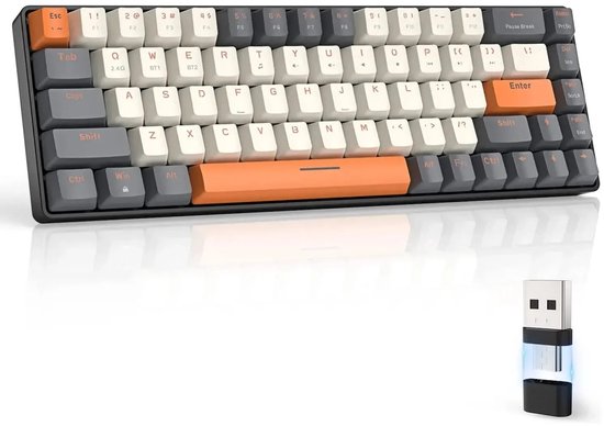 Toetsenbord - Game Toetsenbord - Draadloos Toetsenbord - Bluetooth - Hot-Swappable - Compact 68-toetsen Ontwerp - Lange Batterijduur