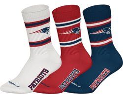 NFL NEW ENGLAND PATRIOTS Crew Socks - 3-pack - Wit/Rood/Navy - Maat 39/42