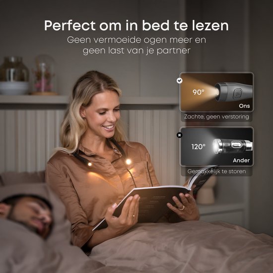 Nekleeslamp - Oplaadbaar - Leeslampje voor Boek - Voor in bed - Haakwerk - Neklampje - Oplaadbaar - 3 kleuren licht - 9 standen van Merkloos — afbeelding 5