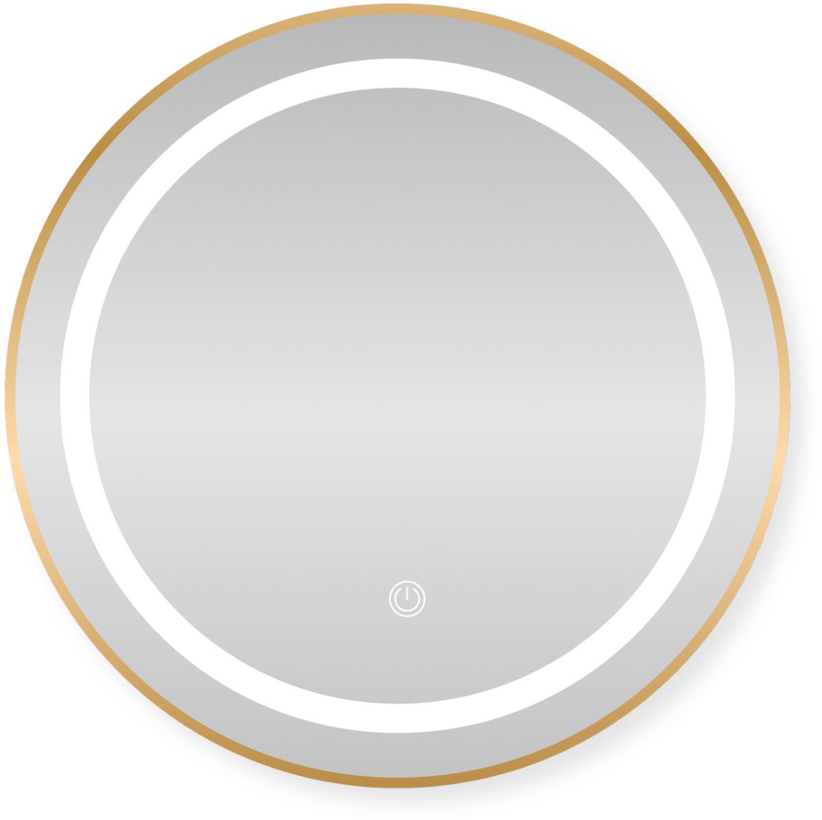 SensaHome Ronde LED Badkamerspiegel – Dimbaar Wandspiegel met Verlichting – Metalen Frame – 2700K/4500K/6400K – 70 cm – Goud