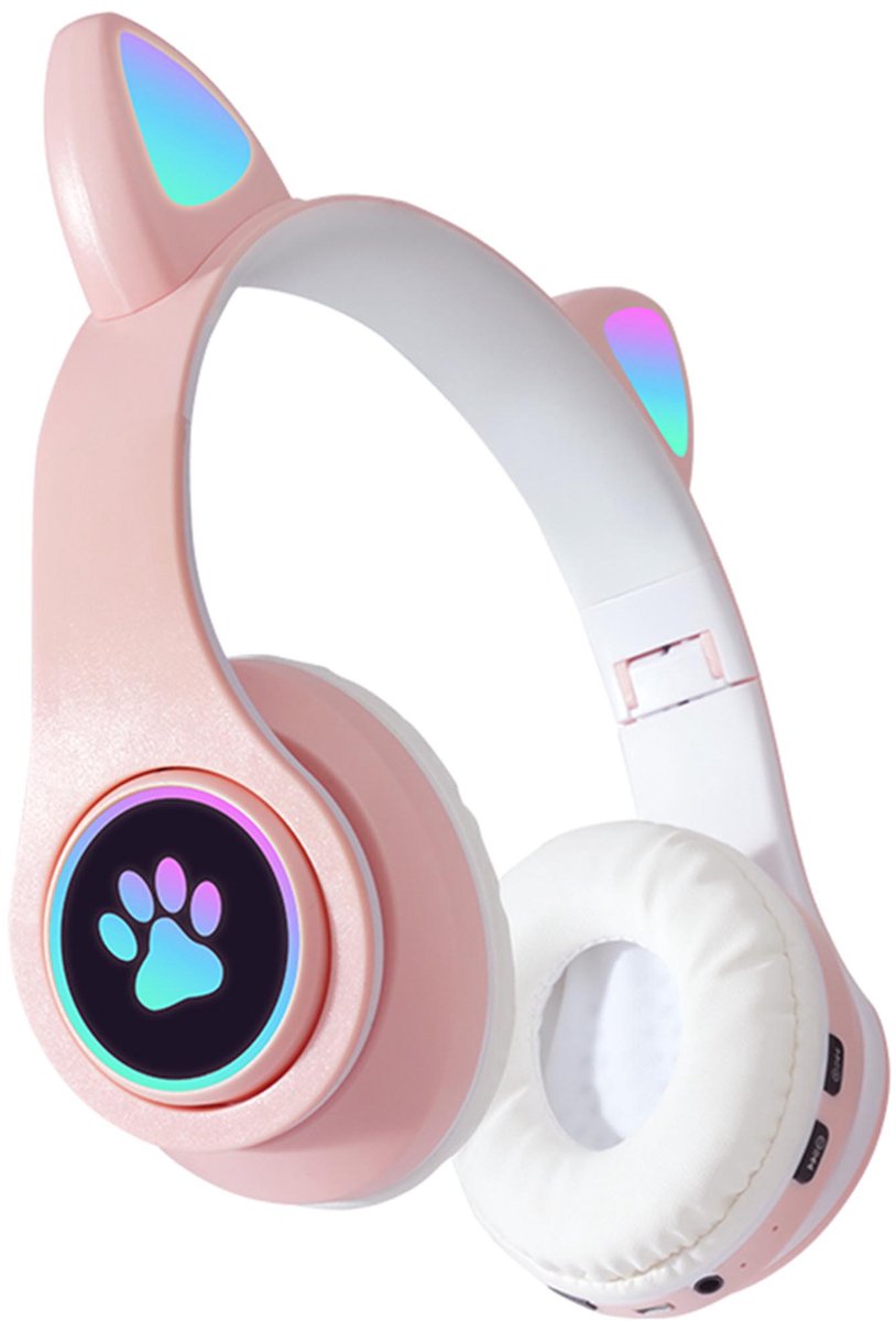 KINSI koptelefoon kinderen draadloos - Kinder Koptelefoon met Kattenoortjes - Multi-apparaat Compatibel
