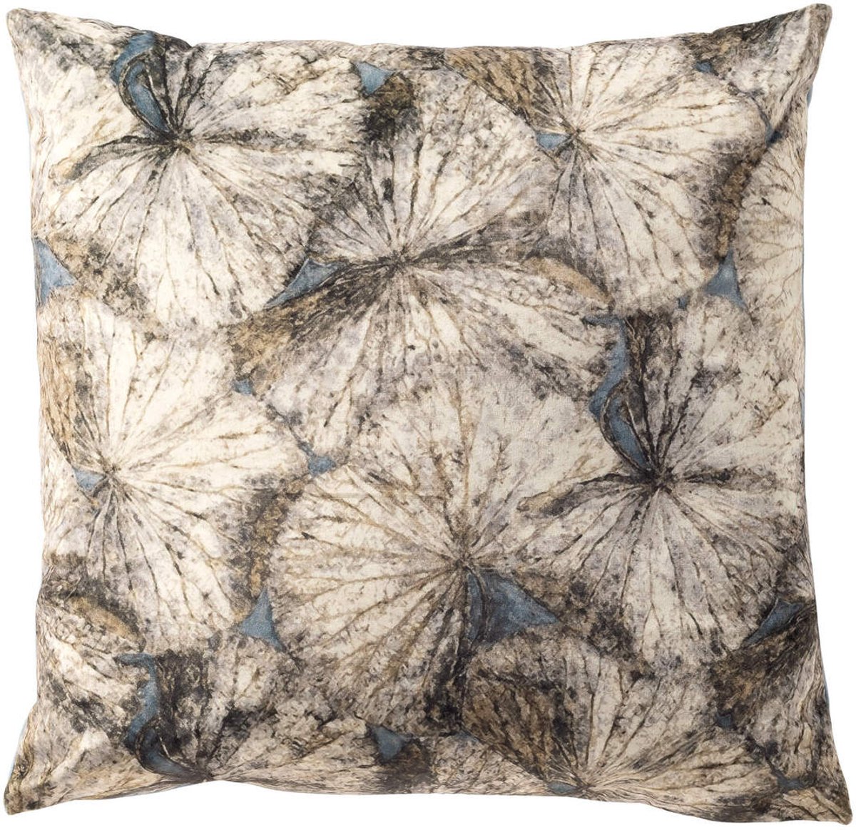 Dutch Decor TOBIAS - sierkussen 45x45 cm - bladmotief - Sterling Blue - blauw - Inclusief binnenkussen - Luxe kussens voor woonkamer & bank Lichtblauw