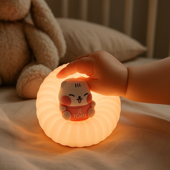 Magnitoys™ Nachtlampje - USB‑C Oplaadbaar Nachtlicht voor Baby & Kinderkamer - Touch‑sensor, 3 Lichtstanden & Zacht Rubber Design - Sfeervolle Kinderlamp van Merkloos — afbeelding 3