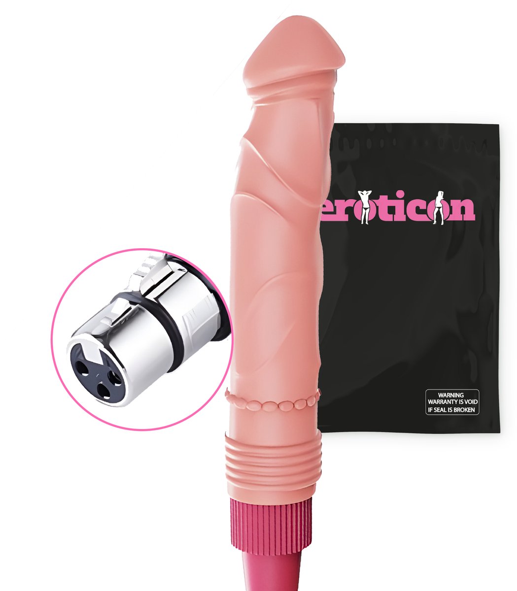 Eroticon - Siliconen Dildo 19.5cm Inbreng - 4cm Dik - Voor Eroticon Sexmachine - 3XLR aansluiting