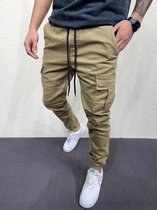Heren Cargo Joggingbroek – Legergroen – Slim Fit – Comfortabele Stretch – Streetwear Stijl |W30