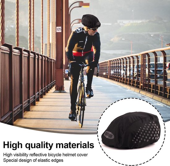 2x Fietshelm Regenhoes - Regenhoes - Helmhoes - Waterdichte Bescherming Voor Fietshelmen - Regenhoes Helm - Reflecterende Muts Voor Helm - Fietshelm Hoes - Waterdichte Fietshelm Cover - Regenbescherming - Reflecterende Strepen - Universeel — afbeelding 4