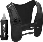 Gilet de course réfléchissant GearGlow® - Avec gourde souple de 500 ml - Gilet de course pour boire - Porte-gobelet pour gilet de course