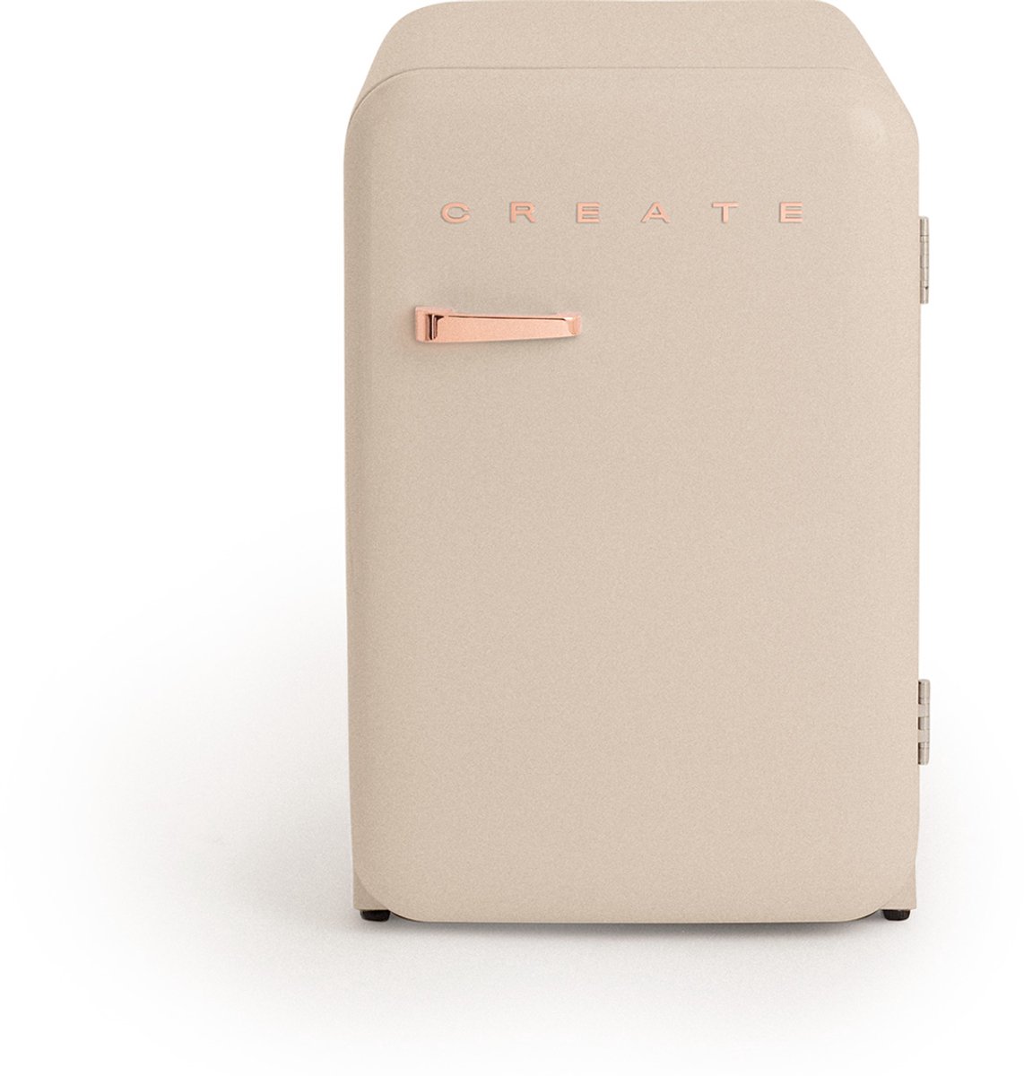 CREATE - Koelkast in retrostijl - Zand - Handvat Roségoud - FRIDGE RETRO 107L
