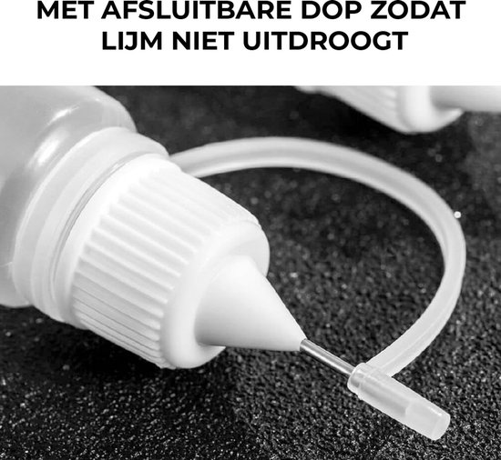 20 Stuks Transparante Doseerfles met Fijne Punt Zwarte Dop Nauwkeurige 20 Stuks Transparante Doseerfles met Fijne Punt Zwarte Dop Nauwkeurige