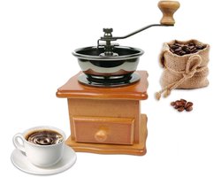 Handleiding Vintage Antieke Houten Hand Slijpmachine Koffiemolen