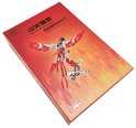 Rode doos met opdruk van een zilveren en rode metalen feniks, met vlammen op de achtergrond. Geschikt voor 14+.
