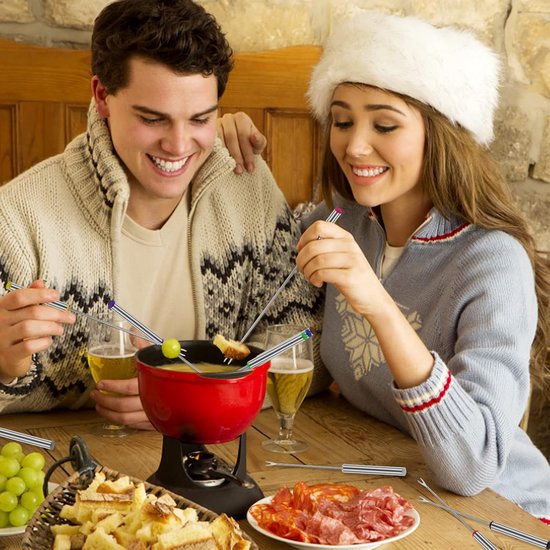 Fonduevorken 12 Stuks - Fondue Vorkjes - Fonduevork- Fondue Vorkjes Voor Vlees - Fonduevorkjes - Fondue Prikkers - Fondue Prikkers - Fonduevorken Set - Kaasfondue Vorkjes - Rvs - 24 Cm - Voor Chocoladefontein Kaasfondue Gebraden Marshmallows Fruit — afbeelding 2