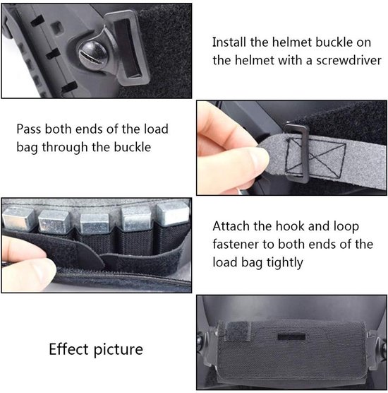Tas voor helm - balancerstas voor tactische helmen - accessoires voor balanshelm met 5 tegengewichten — afbeelding 3