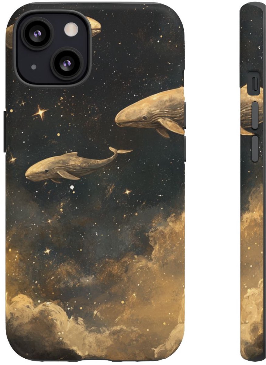 Walvissen in Sterrennacht – Telefoonhoesje Geschikt voor iPhone 13
