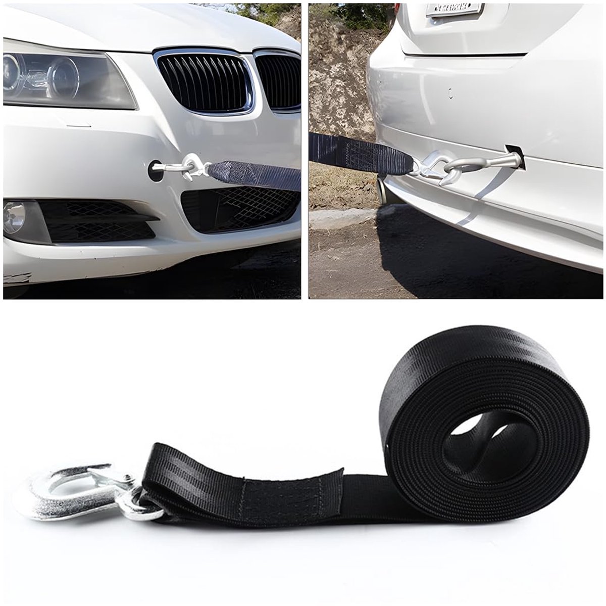 Sleepband - Universeel - Heavy-duty - Met Veiligheidshaak - Voor Auto, Aanhanger en Lier
