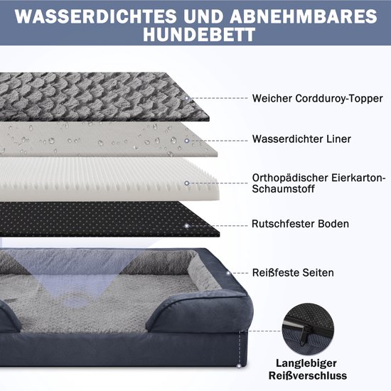 JOEJOY Extra groot hondenbed, orthopedisch traagschuim