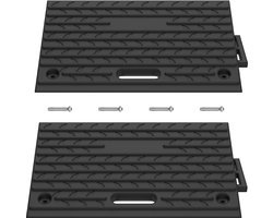 Rubber Oprijplaten 2 Stuks 53x32x10cm - Drempelrampehulp - Draagbaar - voor rolstoel, motorfiets, auto, kar
