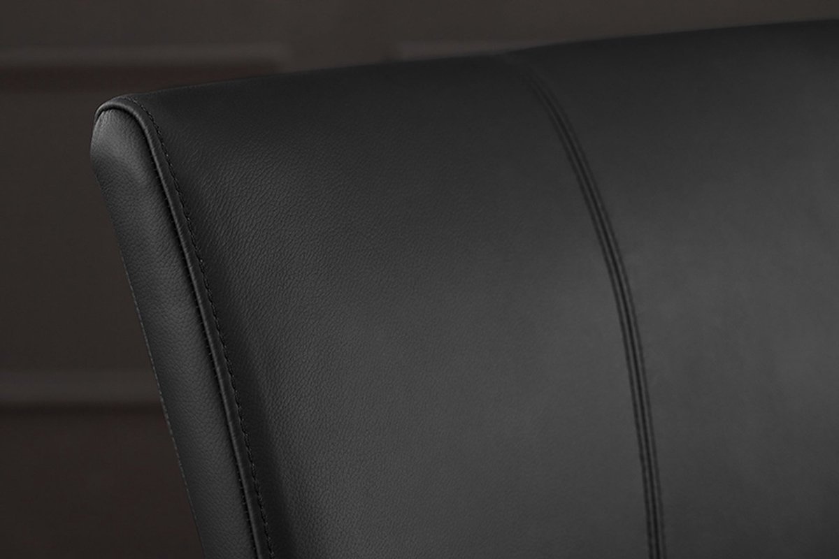 Invicta Interior Moderne sledestoel SAMSON zwart echt leer met armleuning en metalen frame - 45176 Zie omschrijving