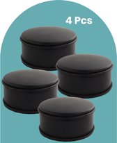 NORDIX Deurstop - 4 stuks - Deurstopper - Deurbuffer - Deurstoppers voor Binnen - Mat Zwart - 11x5.3cm - BASSO