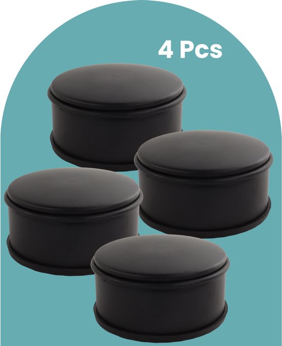 NORDIX Deurstop - 4 stuks - Deurstopper - Deurbuffer - Deurstoppers voor Binnen - Mat Zwart - 11x5.3cm - BASSO