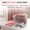 Wat ontvang je bij ons? 1. Vulpes Goods Silver nursing cups M. 2. Opbergzakje. 3. Handleiding. 4. Verpakking.