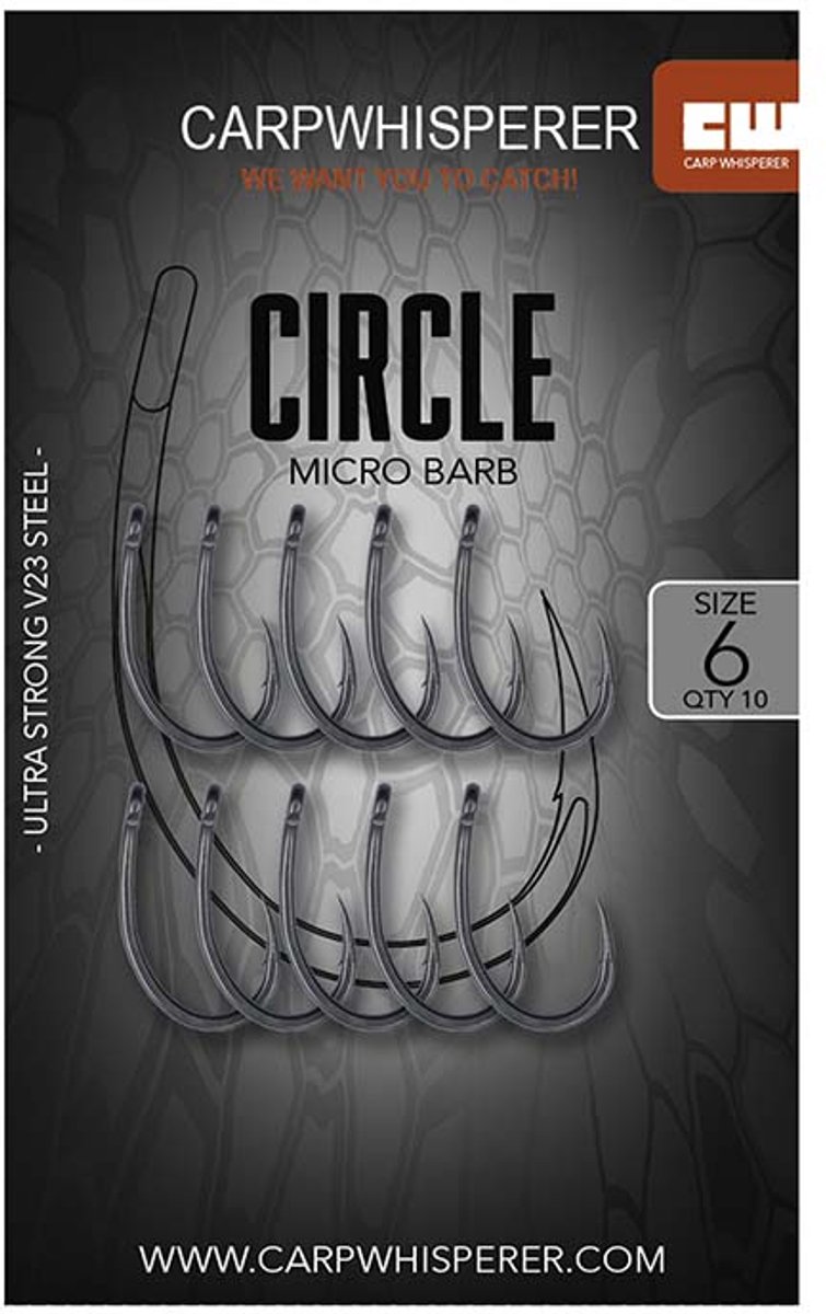 Carp Whisperer - Circle Haak - 10 stuks - Haak Maat: 8 - Black Edition